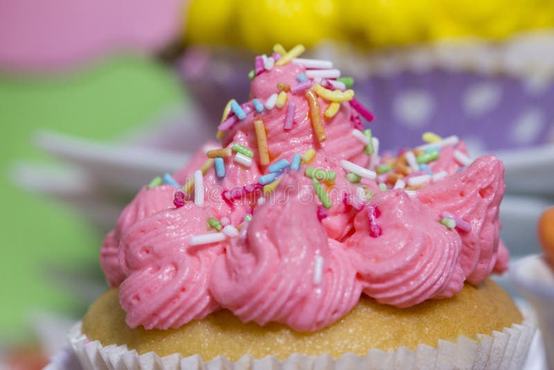 Pink muffin stock image. Image of delicious, patisserie 34549505