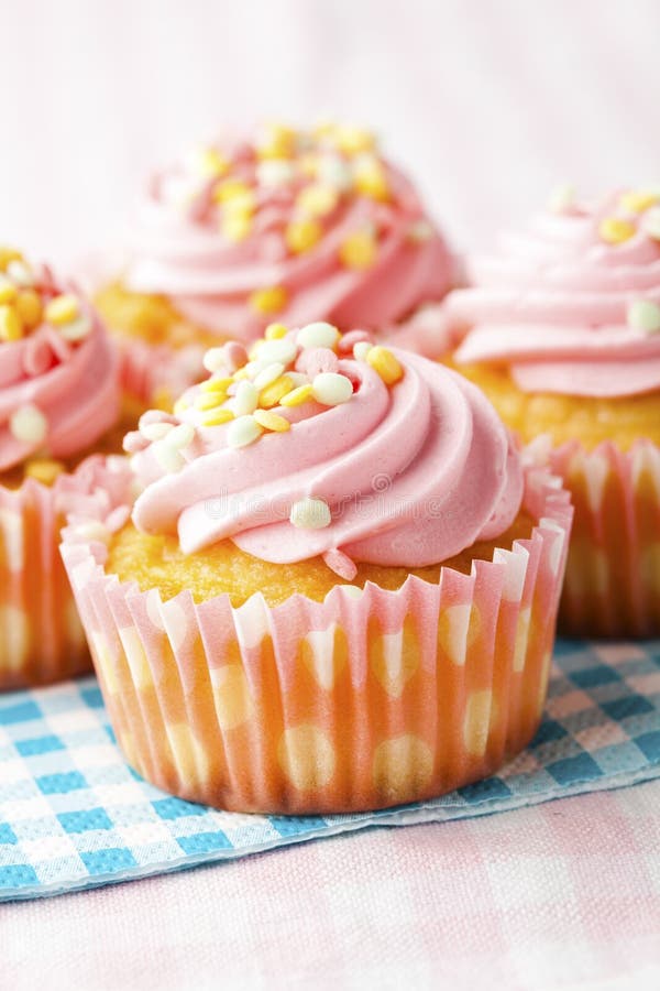 Pink muffins stock photo. Image of cute, object, party 23496404