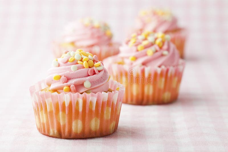 Pink muffins stock photo. Image of cute, object, party 23496404