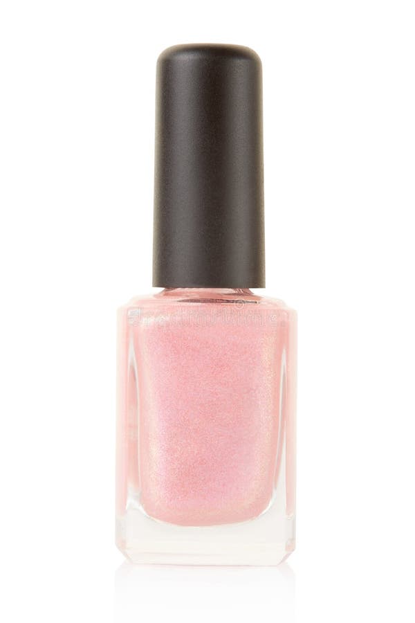 Pink nail polish bottle stock image. Image of beauty 41763613