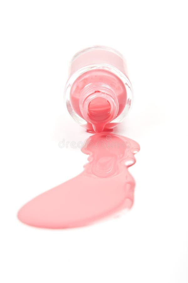 Pink nail polish splashed