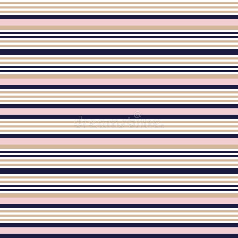 Pink and Navy Stripe Seamless Pattern Background in Horizontal Style