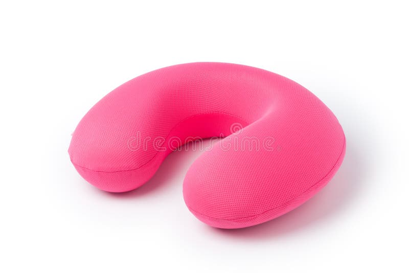 Pink neck pillow stock photo. Image of background, accessory 134188162