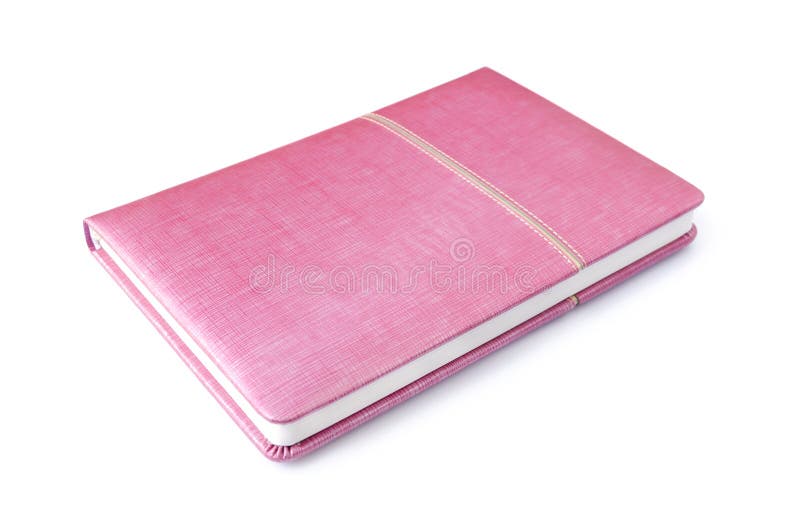 Pink notebook isolated