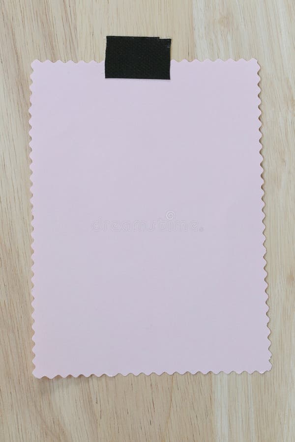Pink Notepad Paper Crumpled of Empty and Copy Space on Wooden Ba Stock