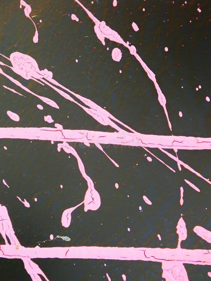 Pink Paint Splashes and Drips on a Grey Wall Stock Photo Image of