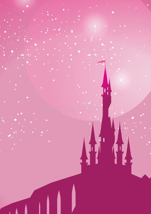 Pink palace vector illustration