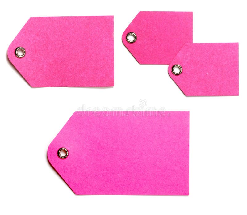 Pink Paper Gift Tags stock image. Image of isolation, note 7463299