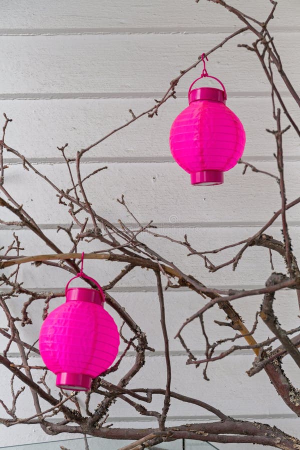 Pink Paper Lanterns stock image. Image of objects, lamp 160324049