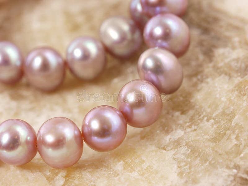 Pink pearls stock image. Image of pendant, chain, adornment 7556855