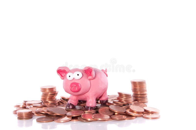 A pink piggy bank