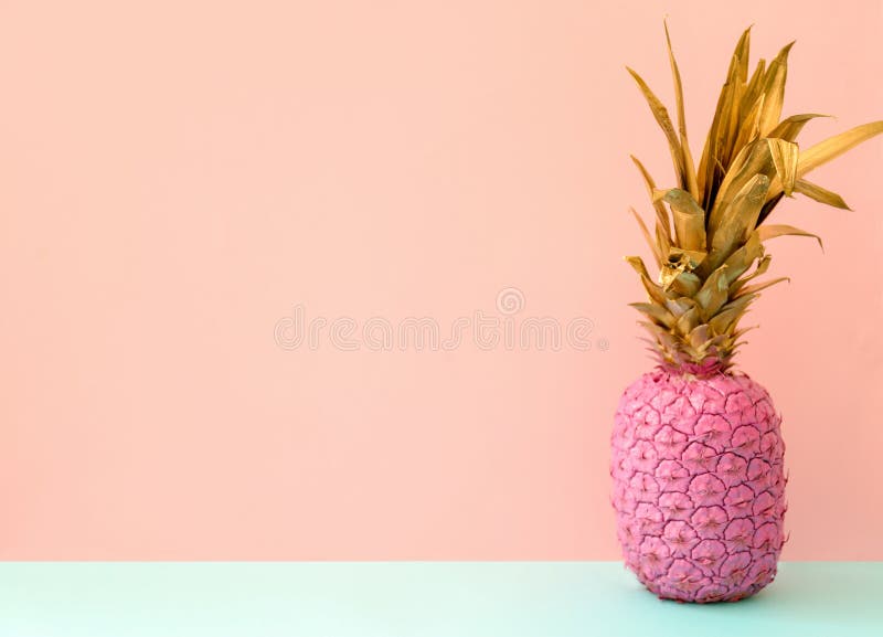 Pink Pineapple on Background Stock Image Image of copy, fresh 114171387