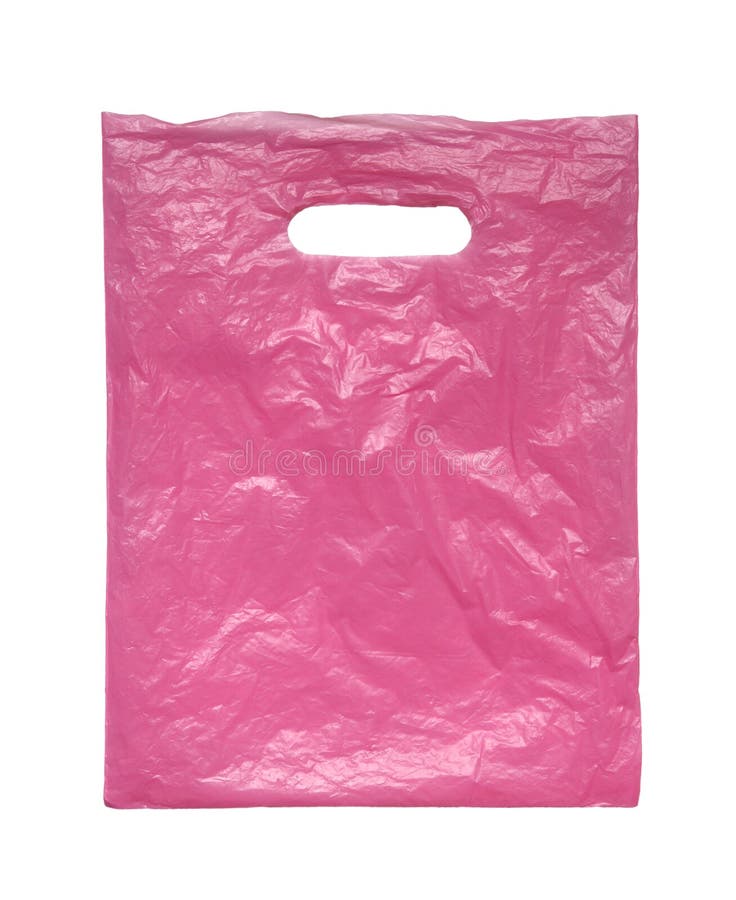 Pink plastic bag on white stock image. Image of pink - 146223787