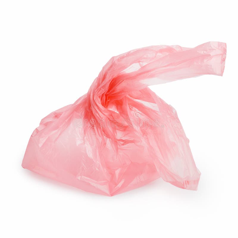 Pink plastic bag on white stock image. Image of pink - 146223787