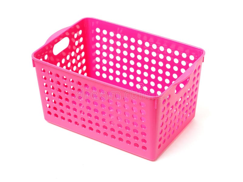 Pink plastic basket stock image. Image of color, pink 135980037