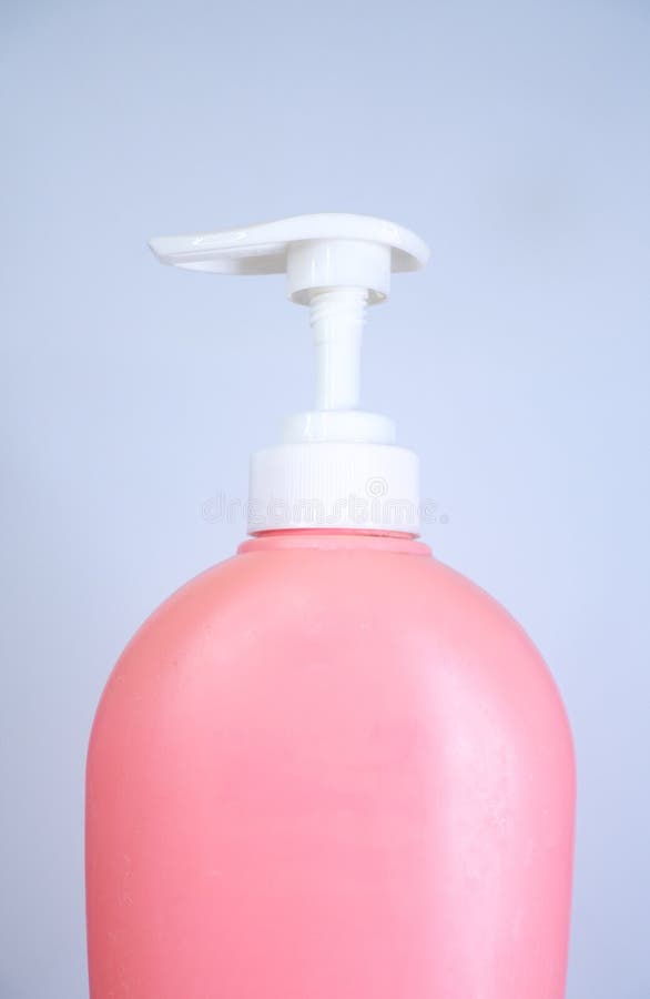 Pink Plastic Bottle Dispenser with the Pump. Stock Image Image of