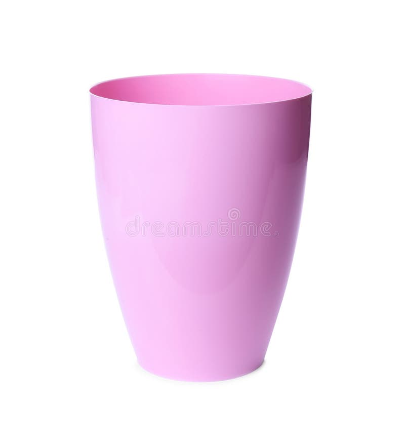 Pink Plastic Flower Pot Isolated Stock Image Image of container