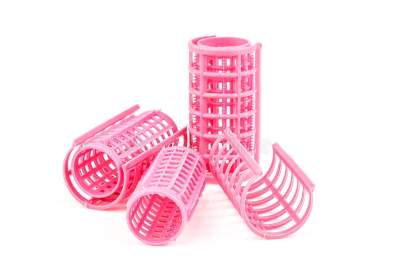 Pink Plastic Hair Curler Stock Image Image 34999401
