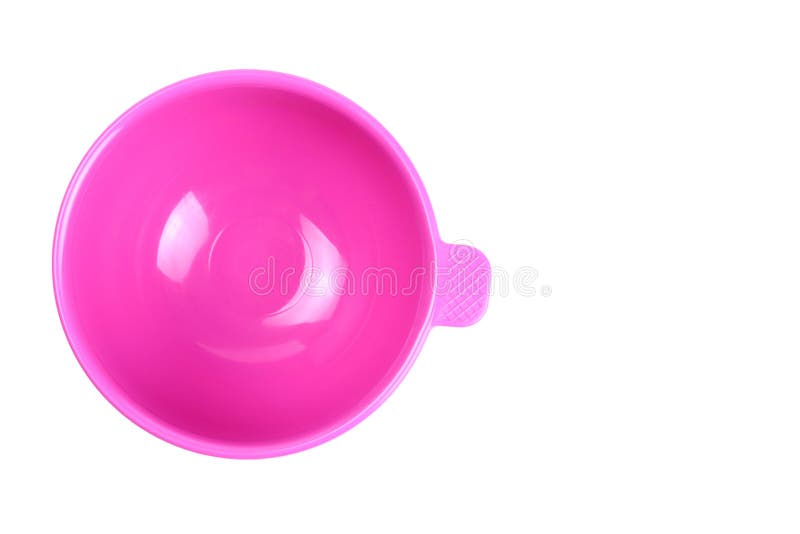 Pink Plastic Hair Dye Bowl Isolated on White Stock Image Image of