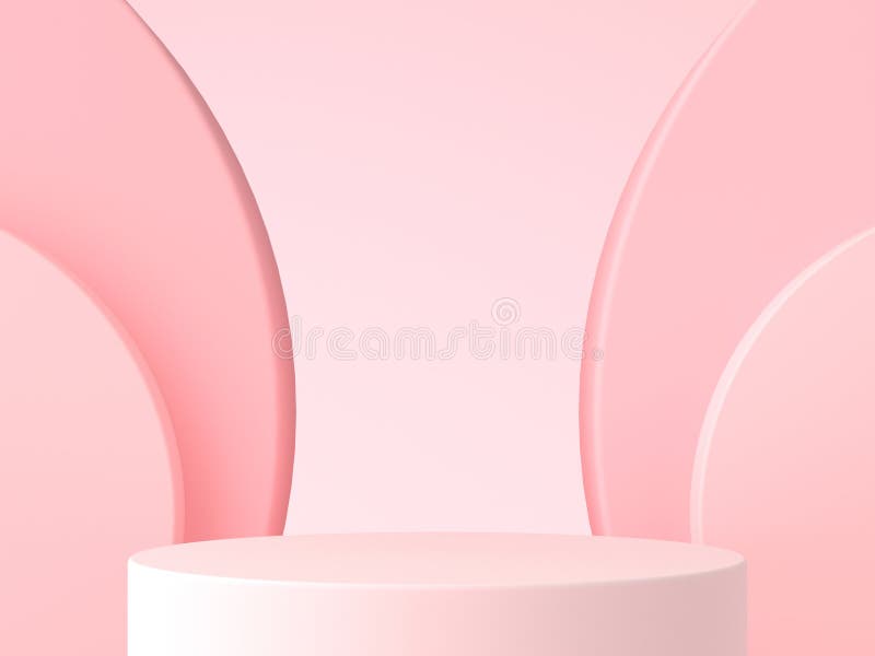 Pink podium minimal. Pastel background. 3d rendering. vector illustration