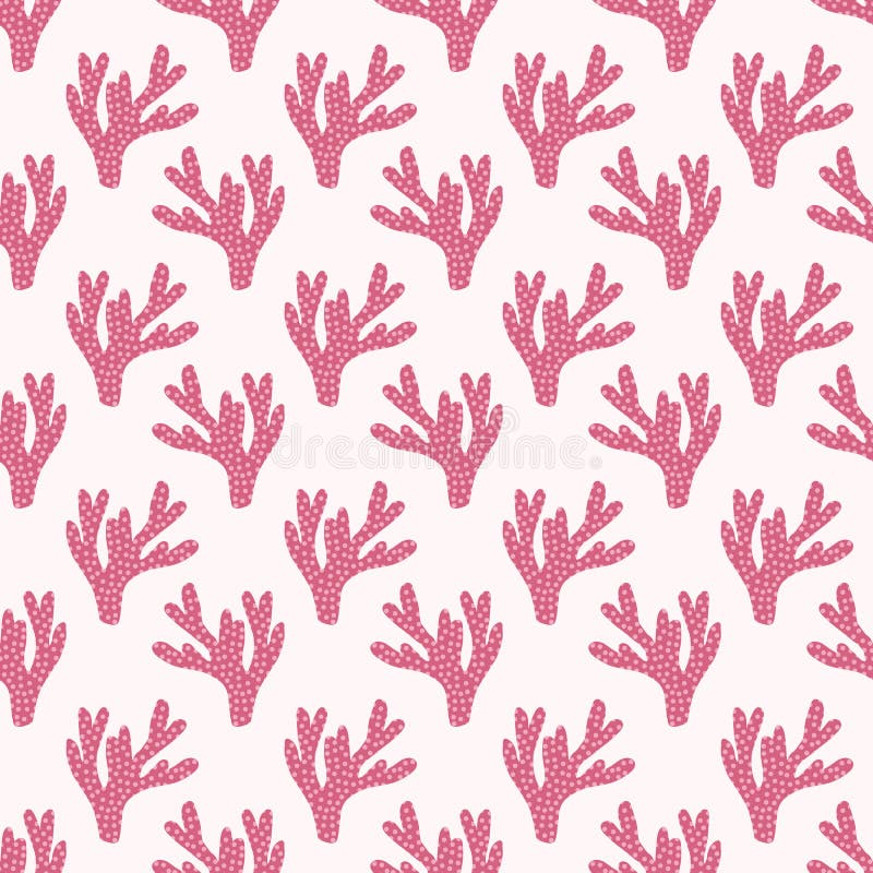 Pink Polka Dot Coral Seamless Repeating Pattern Background Stock Vector