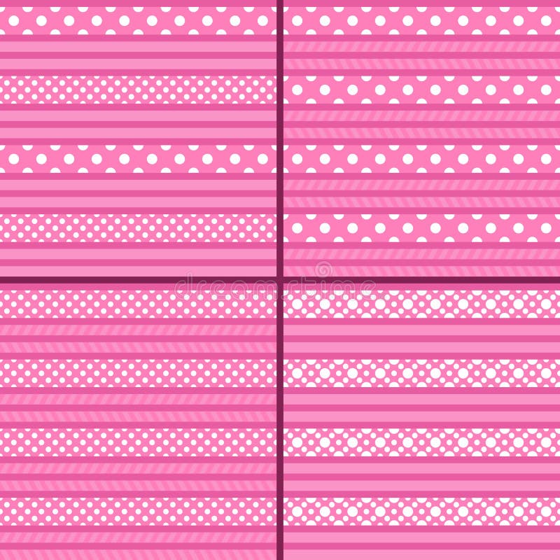 Pink polka dot striped pattern