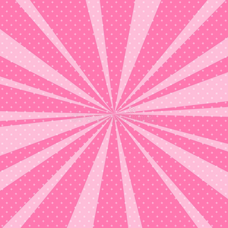 Pink Pop Art Retro Background with Sunbeams Stock Vector ...