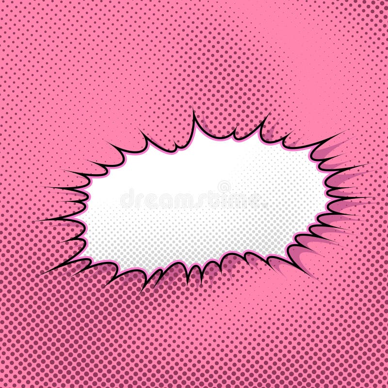 Pink pop-art style abstract explosion cloud. Vector illustration
