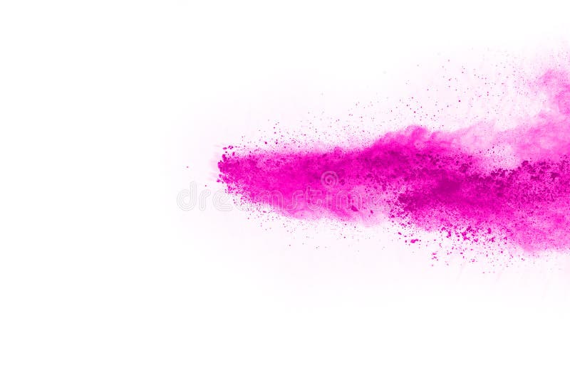 Pink Powder Explosion on White Background. Stock Photo - Image of bomb ...