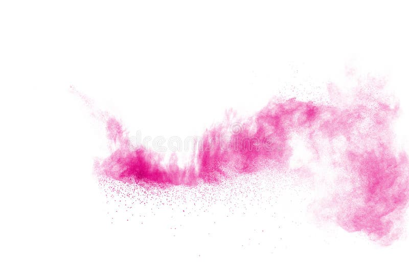 Pink Powder Explosion on White Background.Pink Dust Splashing Stock ...