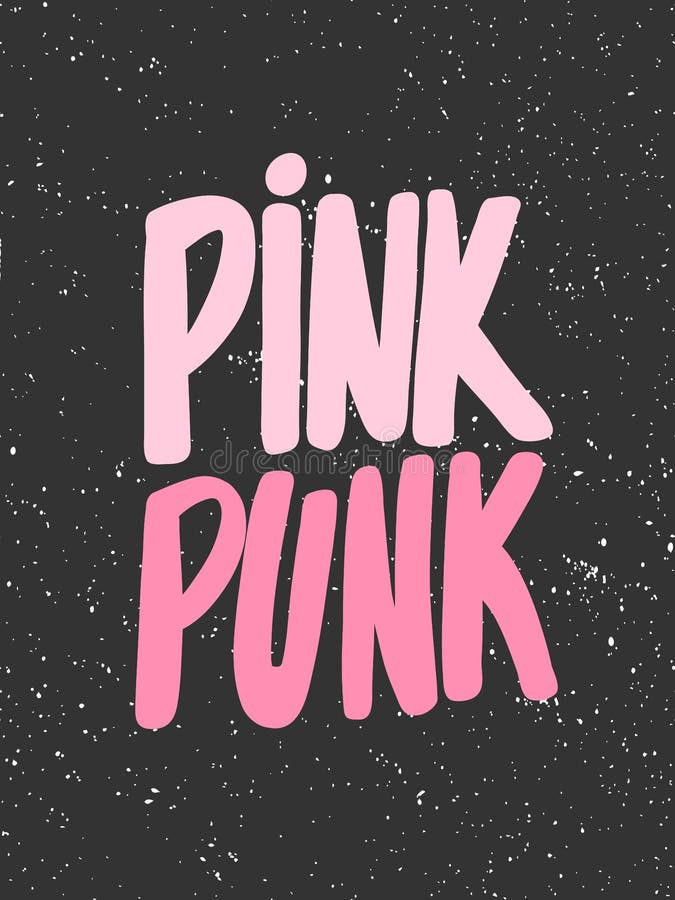 Pink Punk. Sticker for Social Media Content. Vector Hand Drawn ...