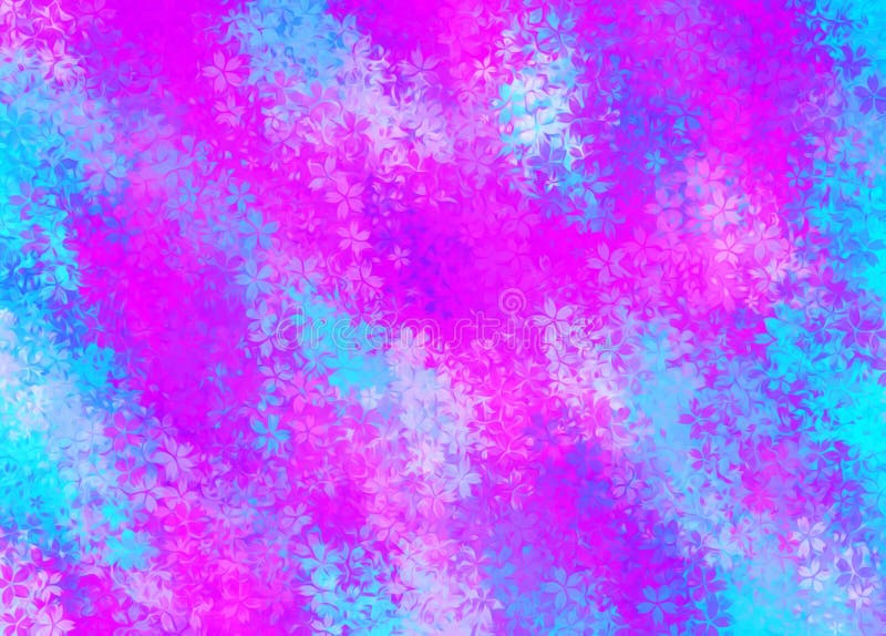 Pink Purple and Blue Flowers Stock Illustration Illustration of