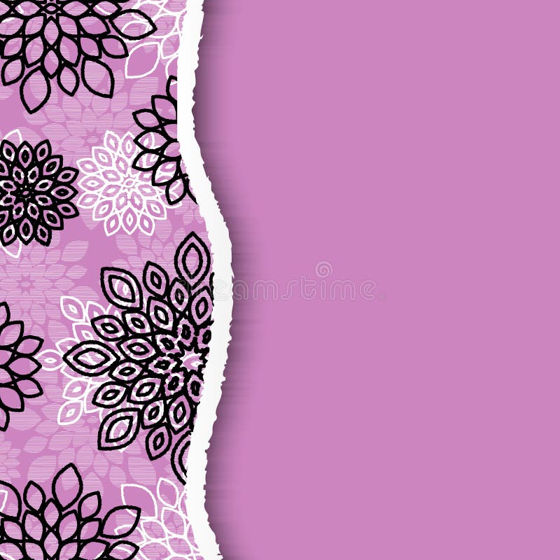Pink or Purple Floral Background Border for Print or Web with Black ...