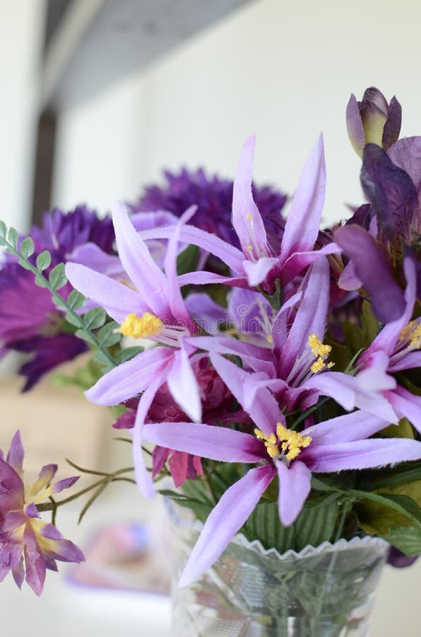 Pink and purple flowers stock photo. Image of floral 58046994