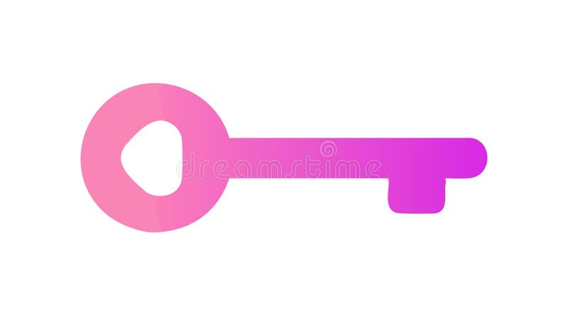 Pink and Purple Gradient Key Icon for Access or Unlock, vector design Generative AI royalty free illustration