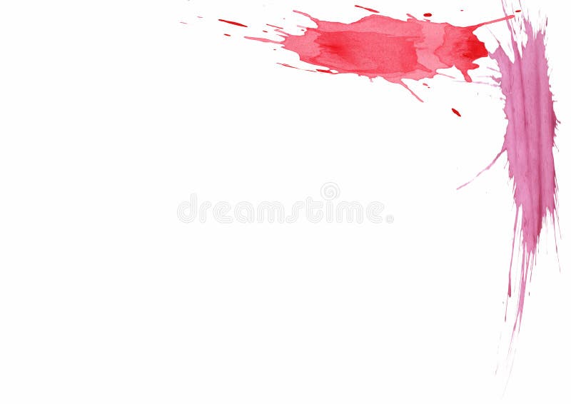 Pink and Purple Paint Spot on Pure White Background Stock Photo Image