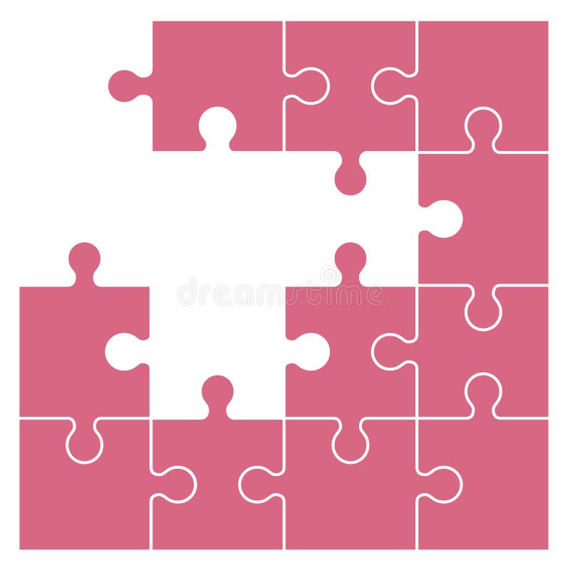Set of puzzle pieces royalty free illustration