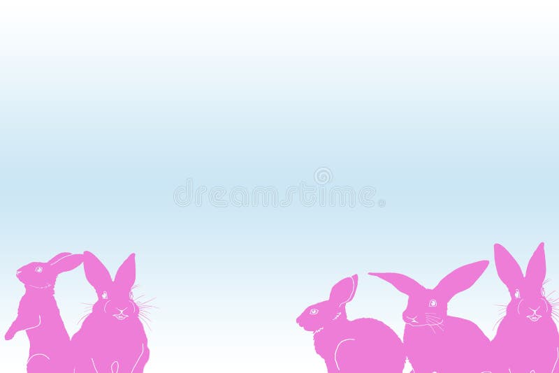 Pink Rabbits Bunny Background Stock Illustration - Illustration of bunny,  hearts: 146618643