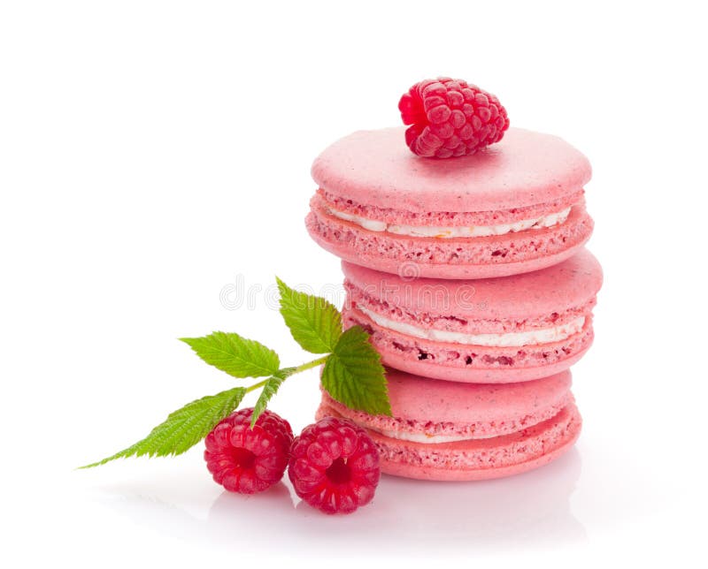 Pink raspberry macaron cookies