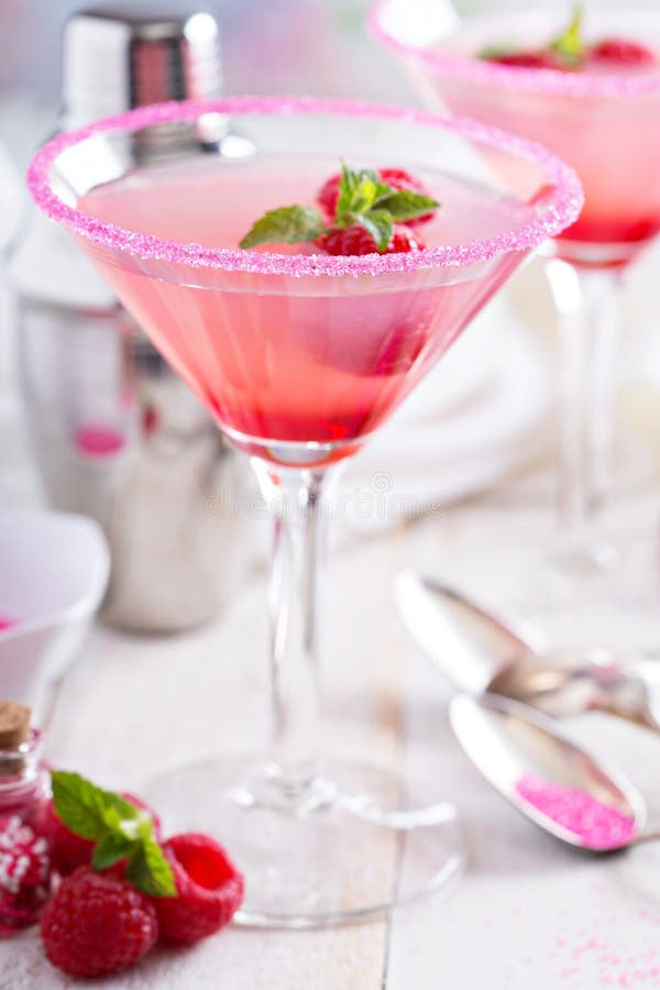 Pink raspberry martini