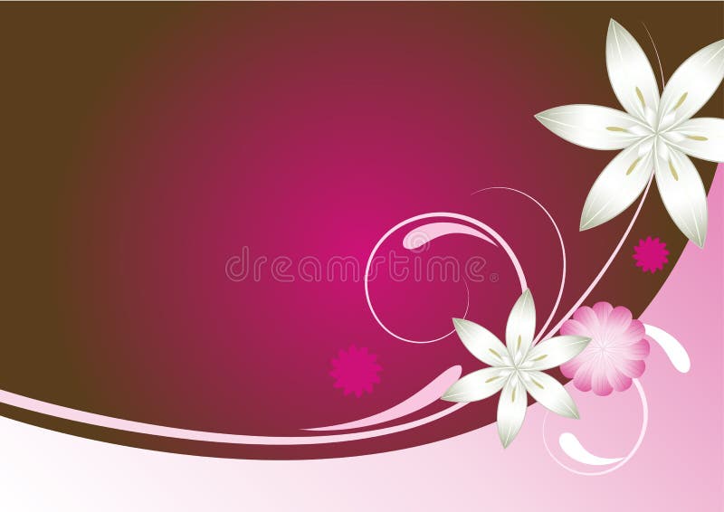 Pink red and brown abstract floral background