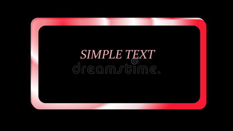Pink with red gradient metallic shiny radiant frame with overflows, reflexes abstract rectangular beautiful unusual on black backg royalty free illustration