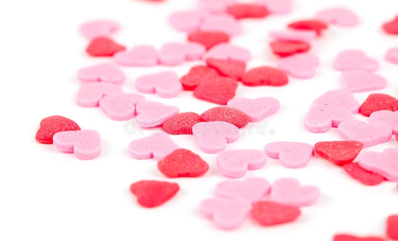 Pink and red hearts