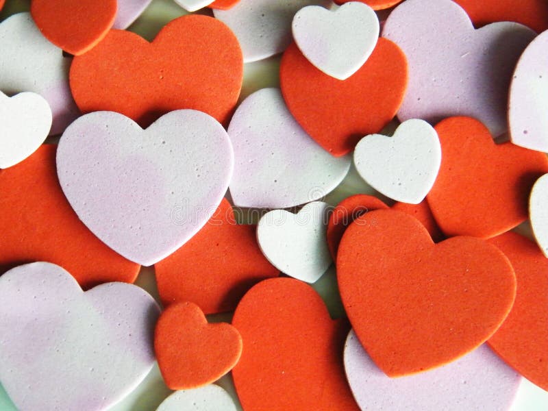 Pink and red hearts stock photo. Image of birthday, valentine 73326960