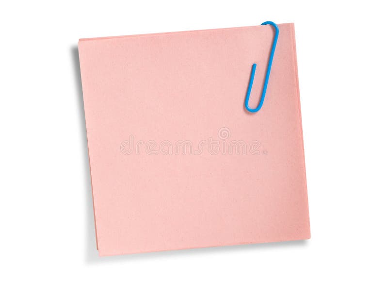 Pink remainder note isolated