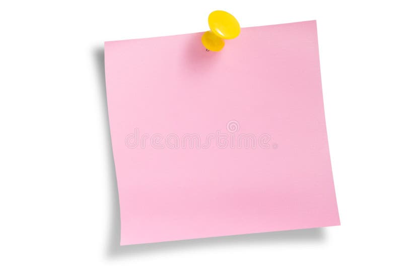 Pink remainder note isolated