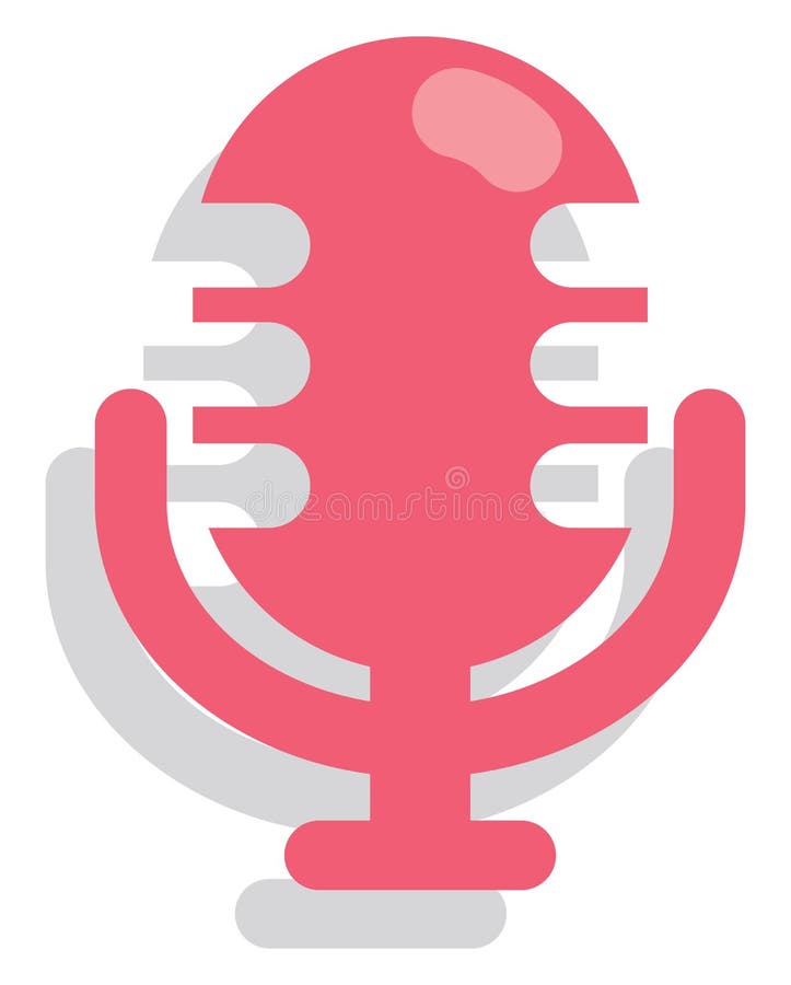 Pink microphone, icon icon stock vector. Illustration of object 259789140