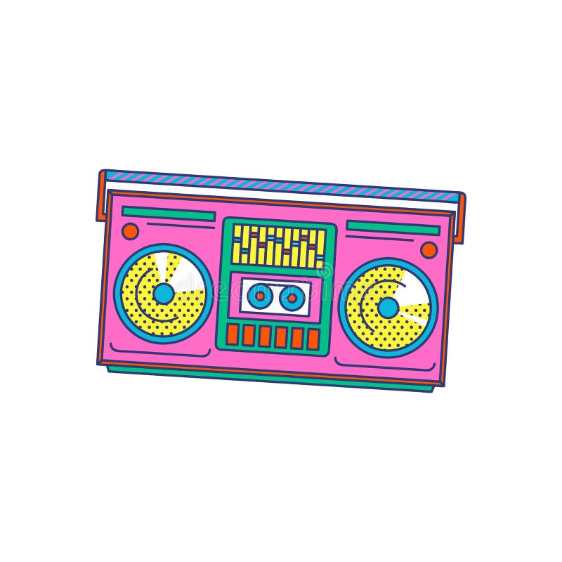 colorful boombox vector