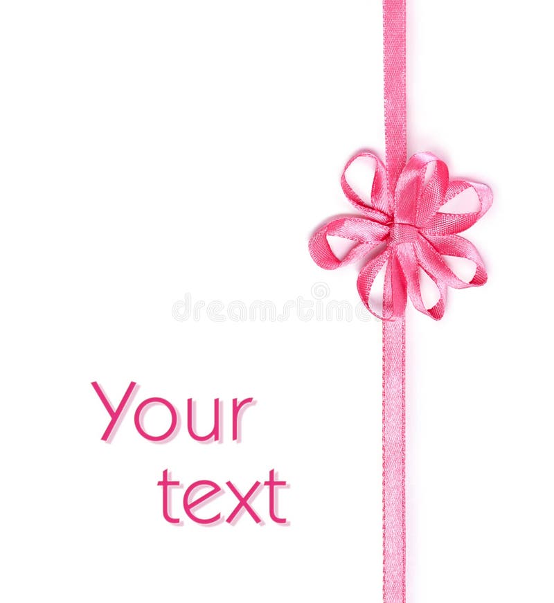 Pink ribbon with bow-flower