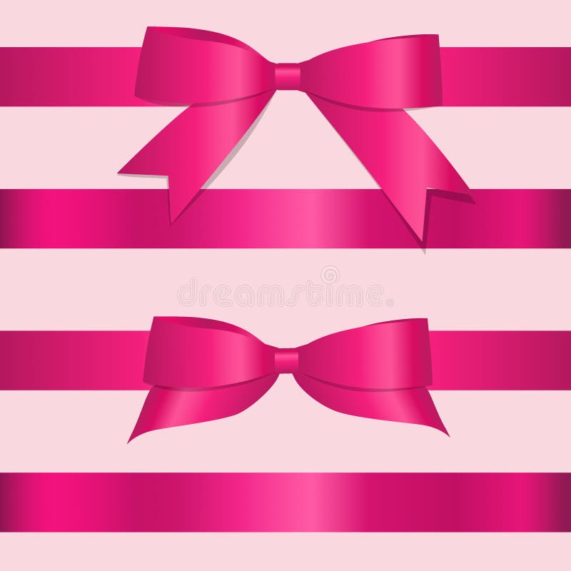 Pink Ribbon with Bow. Vector Illustration Stock Vector Illustration